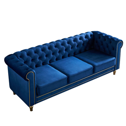 Chesterfield - Velvet Sofa 84.65" For Living Room