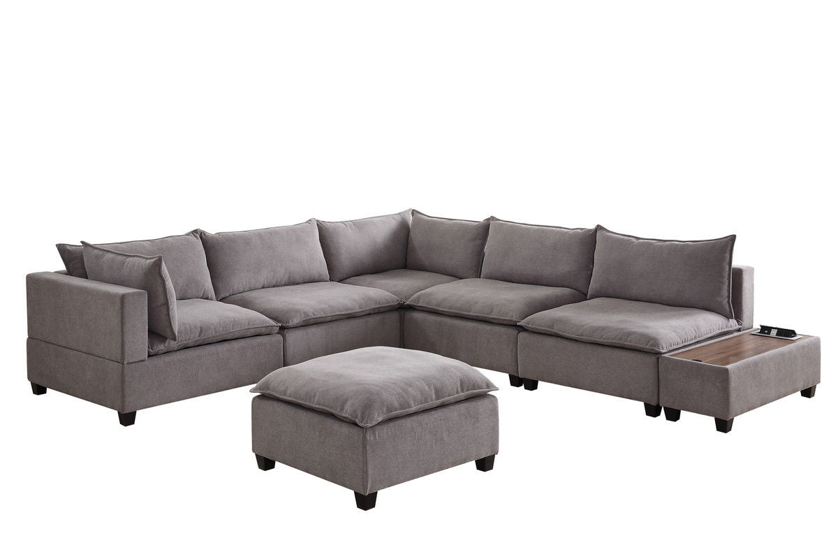 Madison - Modular Sectional Sofa Chaise With USB Storage Console Table