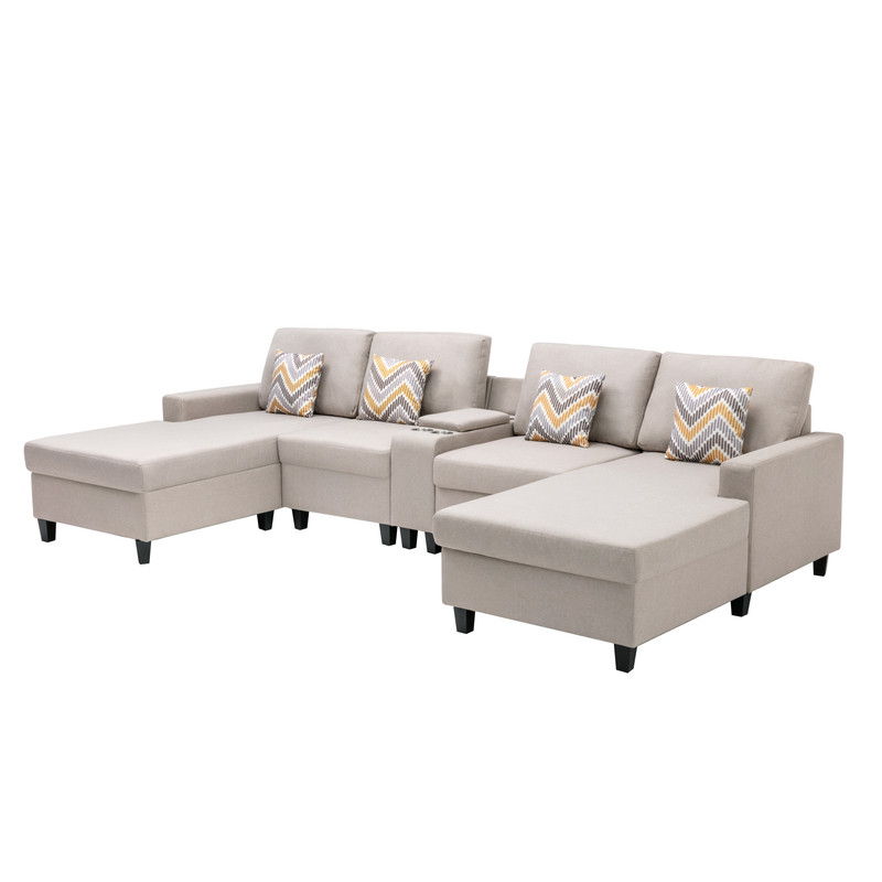 Nolan - Fabric 5 Piece Sectional Sofa With Interchangeable Legs