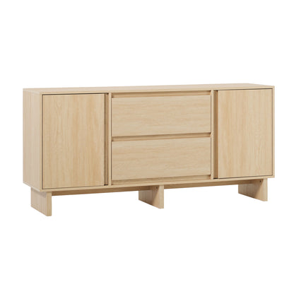 Scandi - Sideboard With Beveled Drawers - Coastal Oak