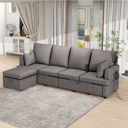 Modern Modular Sofa, Chenile Sectional Couch Set With 2 Pilows Included, Freely Combinable Indoor Funiture For Living Room, Apartment, Office