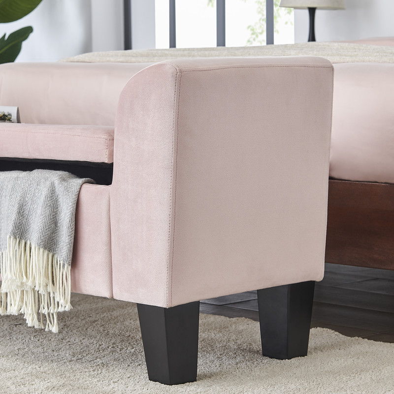 Mila - Velvet Ottoman Bench With Storage